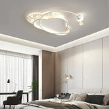 Bedroom Square Crystal White Flush Mount Light Medium Image - 4