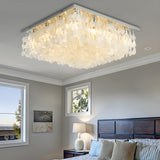 Bedroom Square Shell LED Flush Mount Ceiling Light Image - 3