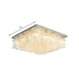 Bedroom Square Shell LED Flush Mount Ceiling Light Image - 7