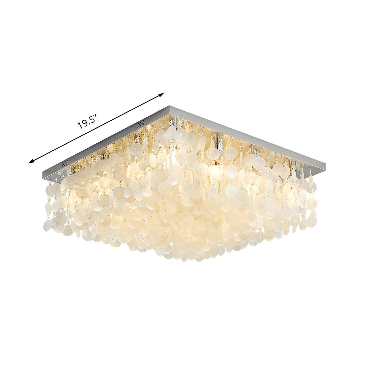 Bedroom Square Shell LED Flush Mount Ceiling Light Image - 8