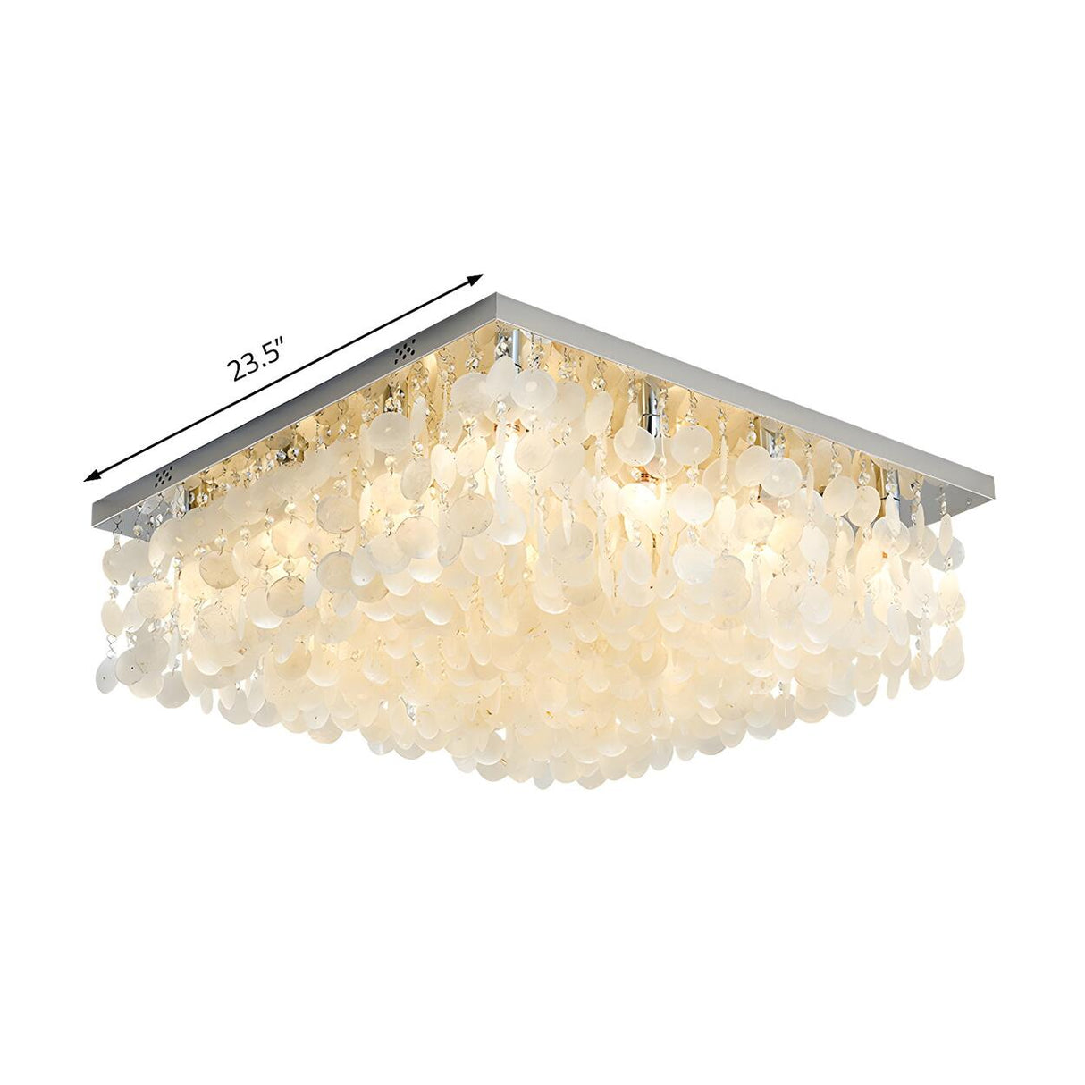 Bedroom Square Shell LED Flush Mount Ceiling Light Image - 9