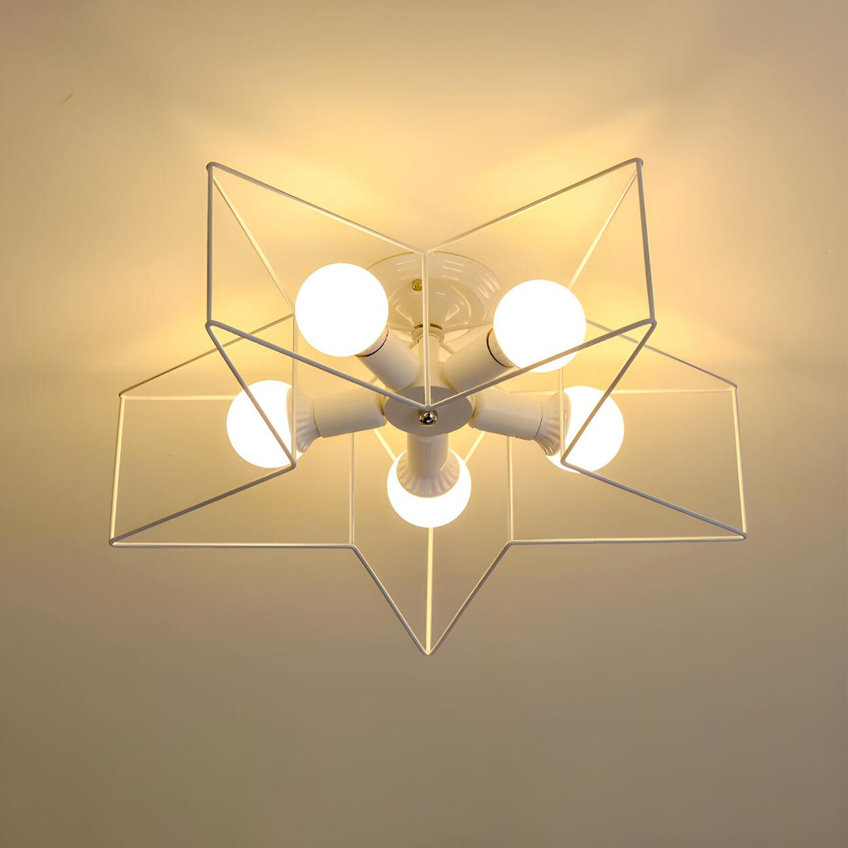 Bedroom Star Shaped Metal Flush Mount Light 5-Light Image - 3