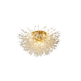 Bedroom Starburst Gold Crystal Semi-Flush Mount Light Image - 3