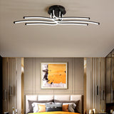  Bedroom Strip Curved LED Semi-Flush Mount Ceiling Light Image - 2