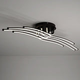  Bedroom Strip Curved LED Semi-Flush Mount Ceiling Light Image - 8