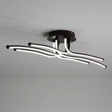  Bedroom Strip Curved LED Semi-Flush Mount Ceiling Light Image - 9