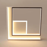 Bedroom Stylish Black-White Square LED Flush Mount Lamp Image - 6