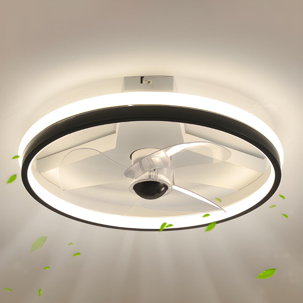 Bedroom Stylish Circular Ceiling Fan With LED Light Image - 1