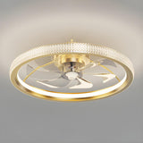 Bedroom Stylish Gold Circle LED Ceiling Fan with Light Image - 10