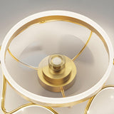 Bedroom Stylish Gold Circle LED Ceiling Fan with Light Image - 14