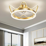 Bedroom Stylish Gold Circle LED Ceiling Fan with Light Image - 16