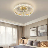 Bedroom Stylish Gold Circle LED Ceiling Fan with Light Image - 17