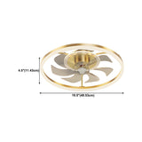 Bedroom Stylish Gold Circle LED Ceiling Fan with Light Image - 23