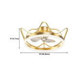 Bedroom Stylish Gold Circle LED Ceiling Fan with Light Image - 25