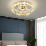 Bedroom Stylish Gold Circle LED Ceiling Fan with Light Image - 5