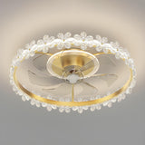 Bedroom Stylish Gold Circle LED Ceiling Fan with Light Image - 6