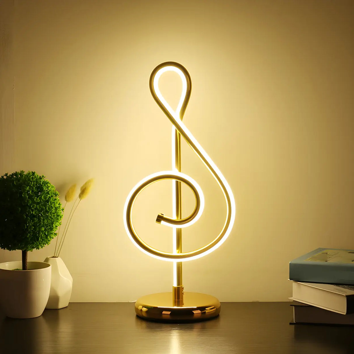 Bedroom Stylish Simple Gold Wave Metal LED Table Lamp Image - 8