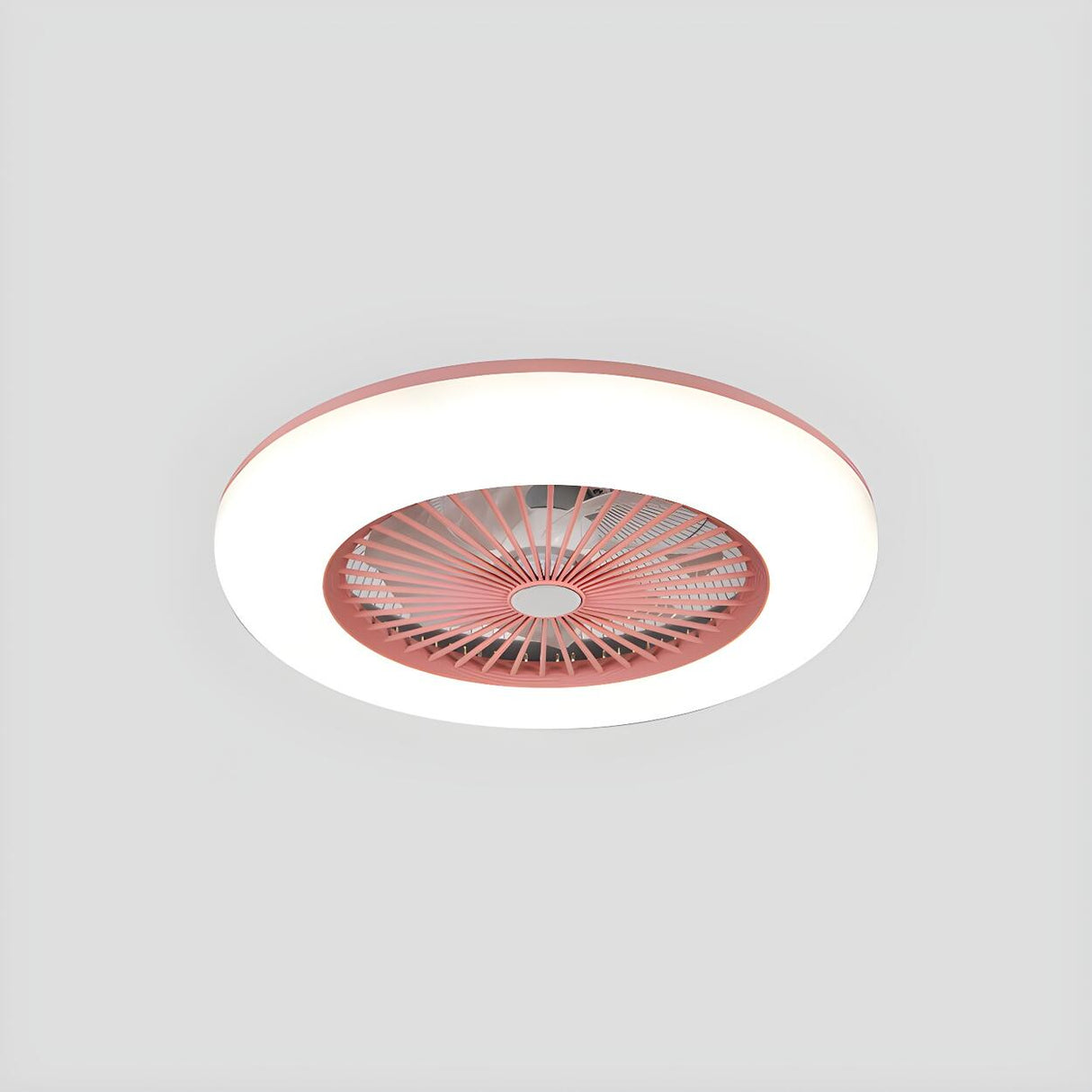 Bedroom Stylish White Round Ceiling Fan with LED Light Image - 10