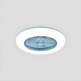 Bedroom Stylish White Round Ceiling Fan with LED Light Image - 13