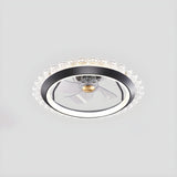 Bedroom Stylish White Round Ceiling Fan with LED Light Image - 2