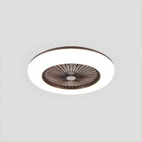 Bedroom Stylish White Round Ceiling Fan with LED Light Image - 32