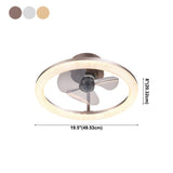 Bedroom Stylish White Round Ceiling Fan with LED Light Image - 38