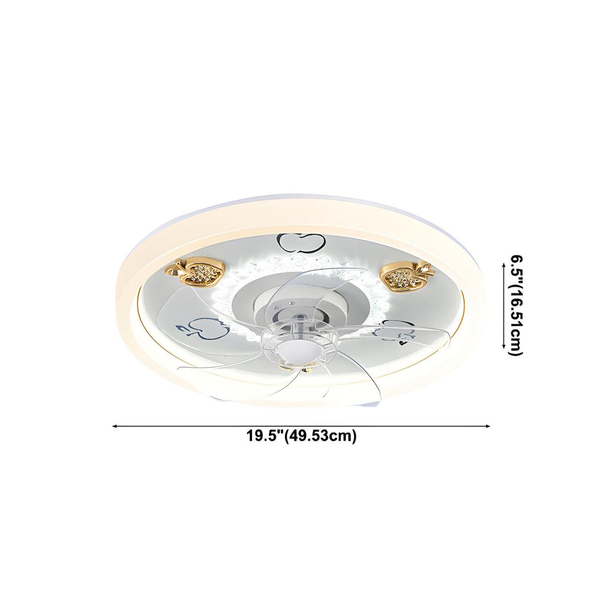 Bedroom Stylish White Round Ceiling Fan with LED Light Image - 40