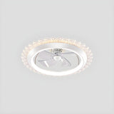 Bedroom Stylish White Round Ceiling Fan with LED Light Image - 5