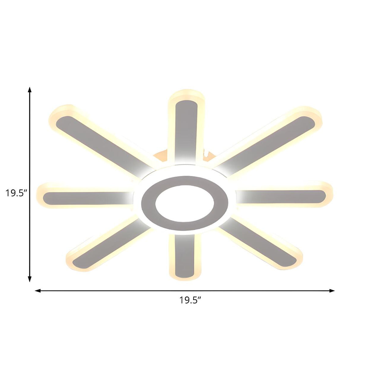 Bedroom Stylish White Sun-Like LED Flush Mount Light Image - 11