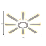 Bedroom Stylish White Sun-Like LED Flush Mount Light Image - 11