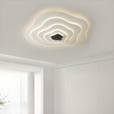 Bedroom Tier Black White Flush Mount Ceiling Light Image - 3