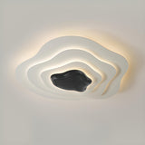 Bedroom Tier Black White Flush Mount Ceiling Light Image - 7