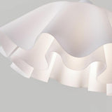 Bedroom Tier Ruffled White Semi-Flush Mount Light Image - 8