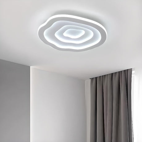 Bedroom Tier Wave White LED Flush Mount Ceiling Light Image - 2