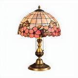 Bedroom Tiffany Floral Antique Brass Base Table Lamp Image - 7