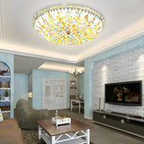 Bedroom Tiffany Yellow Blue Bowl Glass Flush Mount Lamp Image - 7