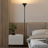 Bedroom Torch Minimalist Black Metal LED Floor Lamp Image - 1