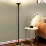 Bedroom Torch Minimalist Black Metal LED Floor Lamp Image - 12