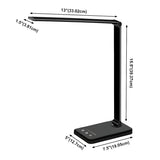 Bedroom Touch Control Metal Folding LED Table Lamp #size