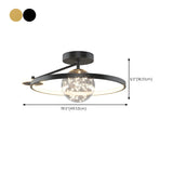 Bedroom Trendy Black Ring Semi-Flush Mount Ceiling Lamp Image - 18