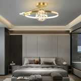 Bedroom Trendy Black Ring Semi-Flush Mount Ceiling Lamp Image - 5