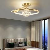 Bedroom Trendy Black Ring Semi-Flush Mount Ceiling Lamp Image - 6