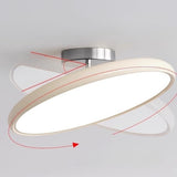 Bedroom Trendy White Circle LED Semi-Flush Mount Light Image - 12