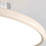 Bedroom Trendy White Circle LED Semi-Flush Mount Light Image - 13