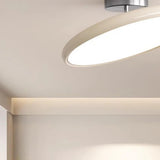 Bedroom Trendy White Circle LED Semi-Flush Mount Light Image - 15