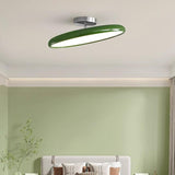 Bedroom Trendy White Circle LED Semi-Flush Mount Light Image - 4