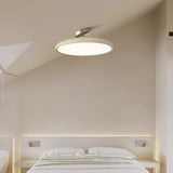 Bedroom Trendy White Circle LED Semi-Flush Mount Light Image - 5