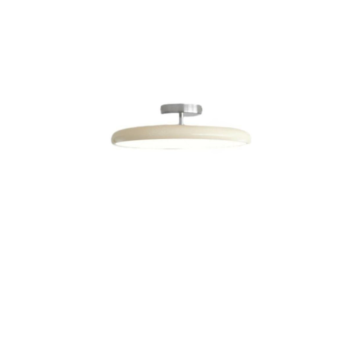 Bedroom Trendy White Circle LED Semi-Flush Mount Light Image - 6