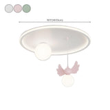 Bedroom Two Globe White Round Flush Mount Ceiling Light #size