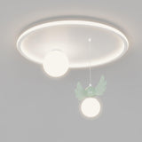 Bedroom Two Globe White Round Flush Mount Ceiling Light Image - 8